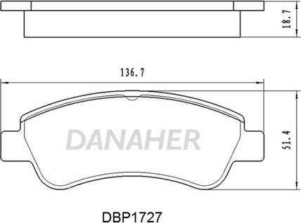Danaher DBP1727 - Əyləc altlığı dəsti, əyləc diski furqanavto.az