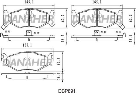 Danaher DBP891 - Əyləc altlığı dəsti, əyləc diski furqanavto.az