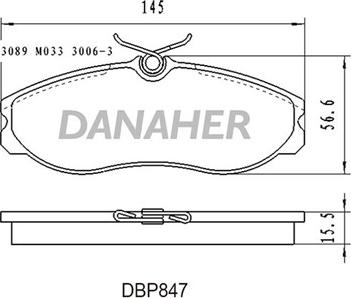 Danaher DBP847 - Əyləc altlığı dəsti, əyləc diski furqanavto.az