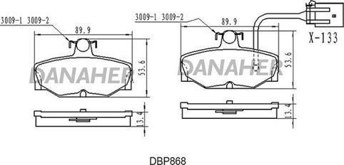 Danaher DBP868 - Əyləc altlığı dəsti, əyləc diski furqanavto.az