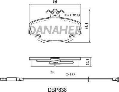 Danaher DBP838 - Əyləc altlığı dəsti, əyləc diski furqanavto.az