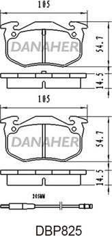 Danaher DBP825 - Əyləc altlığı dəsti, əyləc diski furqanavto.az