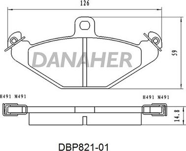 Danaher DBP821-01 - Əyləc altlığı dəsti, əyləc diski furqanavto.az