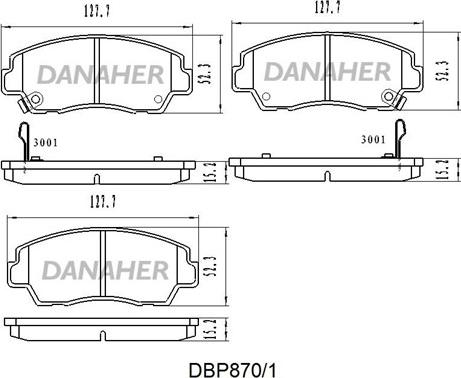 Danaher DBP870/1 - Əyləc altlığı dəsti, əyləc diski furqanavto.az