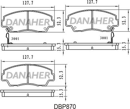 Danaher DBP870 - Əyləc altlığı dəsti, əyləc diski furqanavto.az