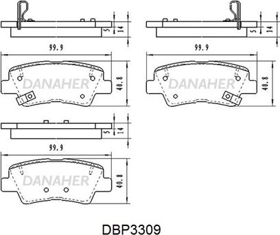 Danaher DBP3309 - Əyləc altlığı dəsti, əyləc diski furqanavto.az