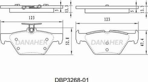 Danaher DBP3268-01 - Əyləc altlığı dəsti, əyləc diski furqanavto.az