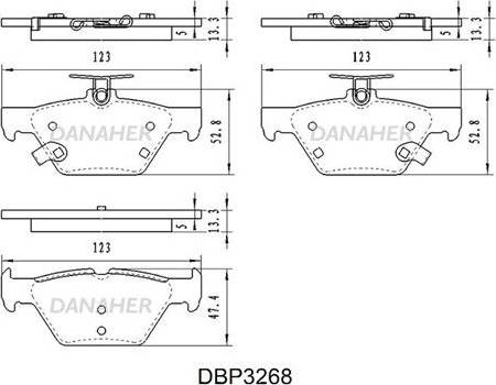 Danaher DBP3268 - Əyləc altlığı dəsti, əyləc diski furqanavto.az