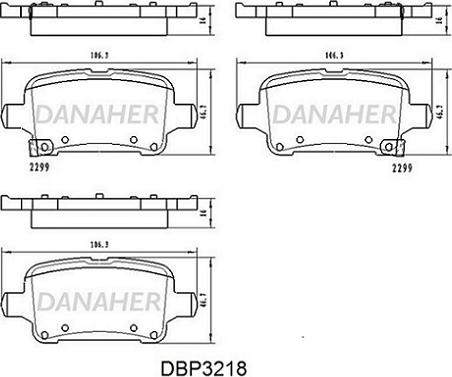 Danaher DBP3218 - Əyləc altlığı dəsti, əyləc diski furqanavto.az