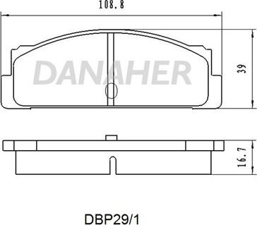 Danaher DBP29/1 - Əyləc altlığı dəsti, əyləc diski furqanavto.az