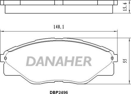 Danaher DBP2496 - Əyləc altlığı dəsti, əyləc diski furqanavto.az