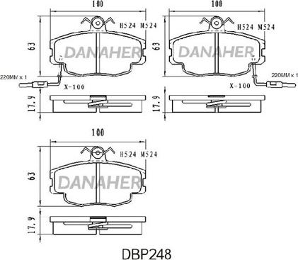 Danaher DBP248 - Əyləc altlığı dəsti, əyləc diski furqanavto.az