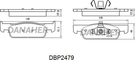 Danaher DBP2479 - Əyləc altlığı dəsti, əyləc diski furqanavto.az