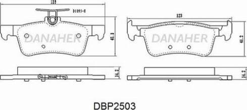 Danaher DBP2503 - Əyləc altlığı dəsti, əyləc diski furqanavto.az