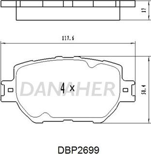 Danaher DBP2699 - Əyləc altlığı dəsti, əyləc diski furqanavto.az