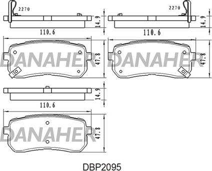 Danaher DBP2095 - Əyləc altlığı dəsti, əyləc diski furqanavto.az