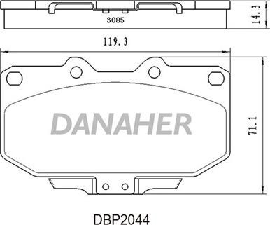 Danaher DBP2044 - Əyləc altlığı dəsti, əyləc diski furqanavto.az