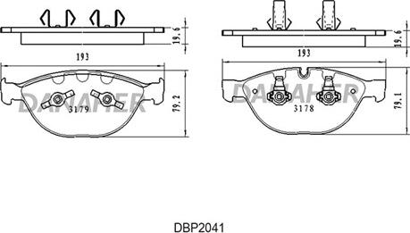 Danaher DBP2041 - Əyləc altlığı dəsti, əyləc diski furqanavto.az