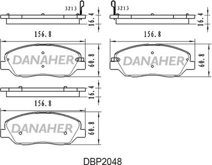 Danaher DBP2048 - Əyləc altlığı dəsti, əyləc diski furqanavto.az