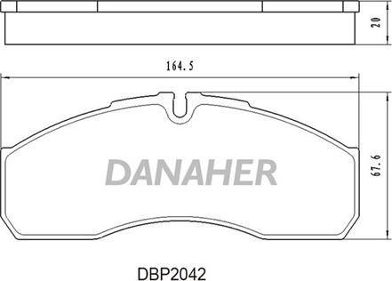 Danaher DBP2042 - Əyləc altlığı dəsti, əyləc diski furqanavto.az