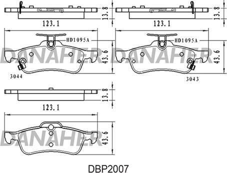 Danaher DBP2007 - Əyləc altlığı dəsti, əyləc diski furqanavto.az