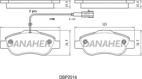 Danaher DBP2014 - Əyləc altlığı dəsti, əyləc diski furqanavto.az