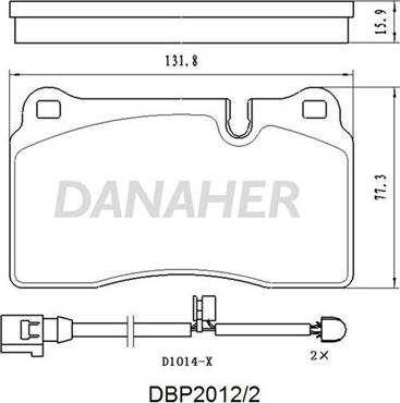 Danaher DBP2012/2 - Əyləc altlığı dəsti, əyləc diski furqanavto.az