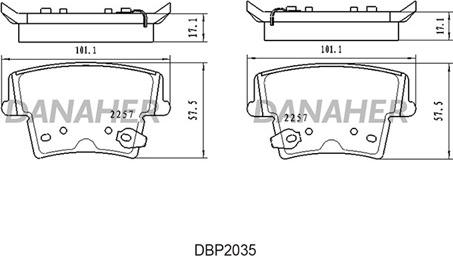 Danaher DBP2035 - Əyləc altlığı dəsti, əyləc diski furqanavto.az