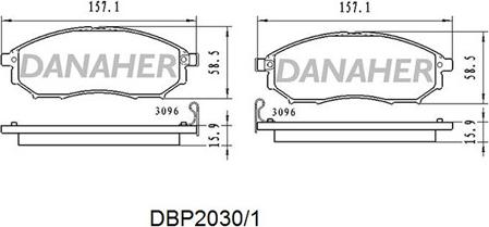 Danaher DBP2030/1 - Əyləc altlığı dəsti, əyləc diski furqanavto.az