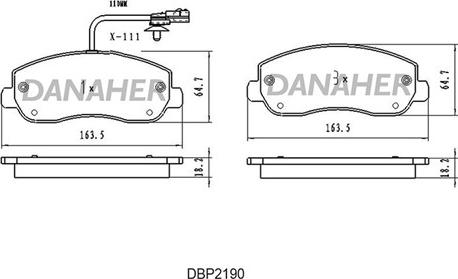 Danaher DBP2190 - Əyləc altlığı dəsti, əyləc diski furqanavto.az