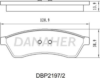 Danaher DBP2197/2 - Əyləc altlığı dəsti, əyləc diski furqanavto.az