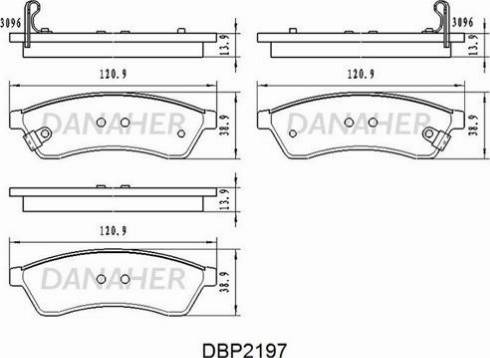 Danaher DBP2197 - Əyləc altlığı dəsti, əyləc diski furqanavto.az