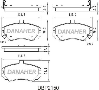 Danaher DBP2150 - Əyləc altlığı dəsti, əyləc diski furqanavto.az