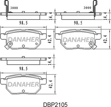 Danaher DBP2105 - Əyləc altlığı dəsti, əyləc diski furqanavto.az