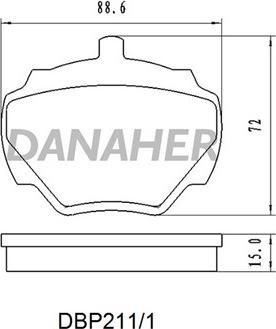 Danaher DBP211/1 - Əyləc altlığı dəsti, əyləc diski furqanavto.az