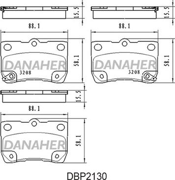Danaher DBP2130 - Əyləc altlığı dəsti, əyləc diski furqanavto.az
