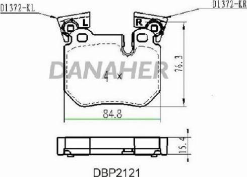 Danaher DBP2121 - Əyləc altlığı dəsti, əyləc diski furqanavto.az