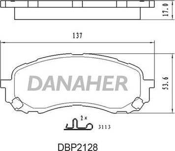 Danaher DBP2128 - Əyləc altlığı dəsti, əyləc diski furqanavto.az