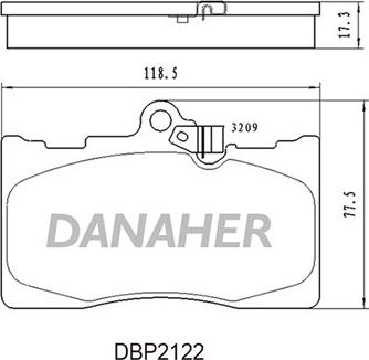 Danaher DBP2122 - Əyləc altlığı dəsti, əyləc diski furqanavto.az