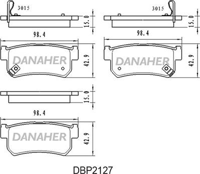 Danaher DBP2127 - Əyləc altlığı dəsti, əyləc diski furqanavto.az