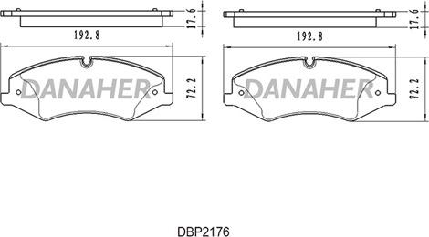 Danaher DBP2176 - Əyləc altlığı dəsti, əyləc diski furqanavto.az