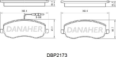 Danaher DBP2173 - Əyləc altlığı dəsti, əyləc diski furqanavto.az