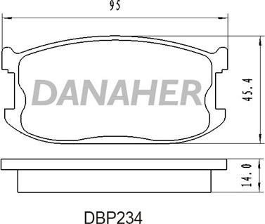 Danaher DBP234 - Əyləc altlığı dəsti, əyləc diski furqanavto.az