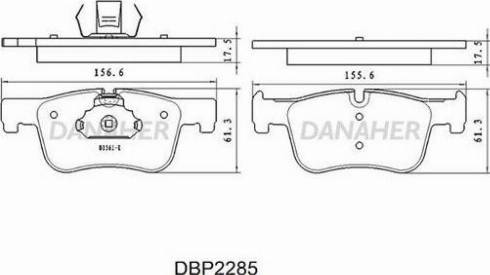 Danaher DBP2285 - Əyləc altlığı dəsti, əyləc diski furqanavto.az