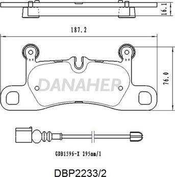 Danaher DBP2233/2 - Əyləc altlığı dəsti, əyləc diski furqanavto.az