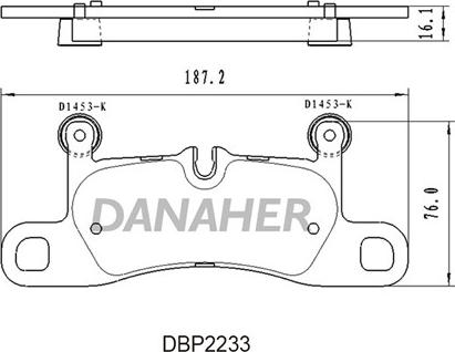 Danaher DBP2233 - Əyləc altlığı dəsti, əyləc diski furqanavto.az