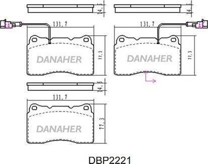 Danaher DBP2221 - Əyləc altlığı dəsti, əyləc diski furqanavto.az