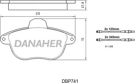 Danaher DBP74/1 - Əyləc altlığı dəsti, əyləc diski furqanavto.az