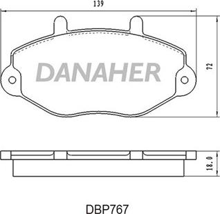 Danaher DBP767 - Əyləc altlığı dəsti, əyləc diski furqanavto.az