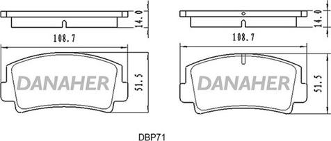 Danaher DBP71 - Əyləc altlığı dəsti, əyləc diski furqanavto.az